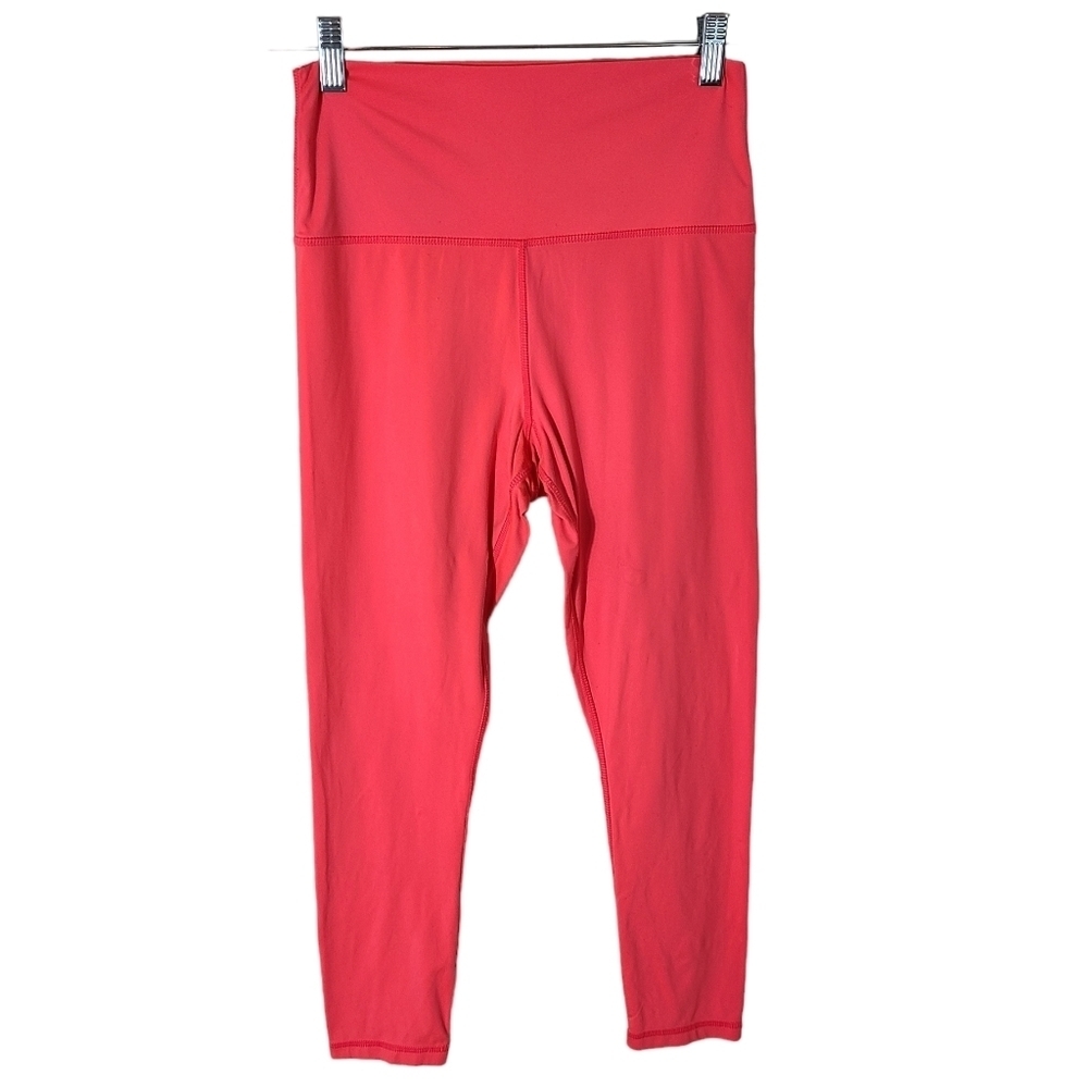 Glyder high rise cropped neon pink workout gym‎ yoga leggings size Large